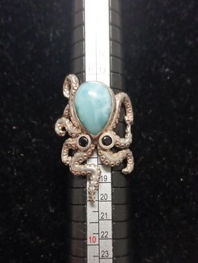 GP Trionfo Collection Premium Larimar and Thai Black Spinel 6.50 ctw Octopus